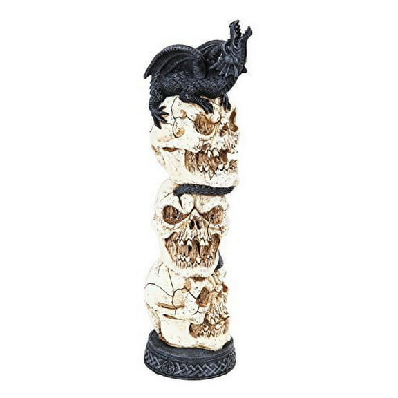 13.25 Inch Stacked Skelton Skulls Incense Burner Statue Figurine