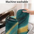 thumbnail image 5 of Teal Gold Marble Wave Pattern Bathroom Rugs Mat,Non Slip Microfiber Bathroom Rug,Rubber Backing,Soft Bathroom Mats for Bathroom Floor,Tub and Shower,17x27in(43x68cm), 5 of 5
