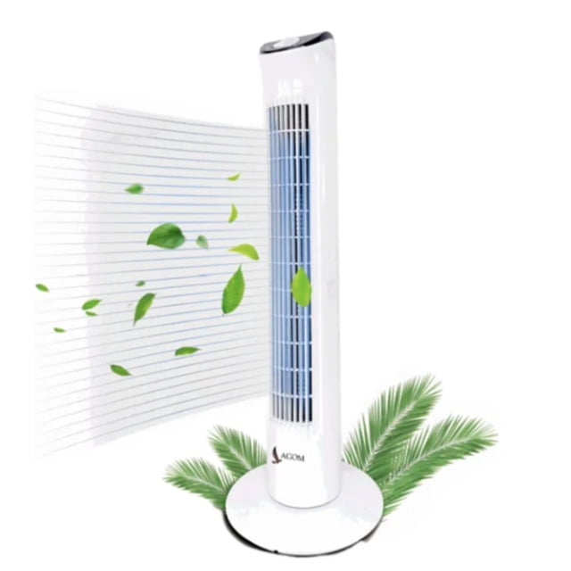 Ventilador De Torre Turbina Para Ventilador De Piso 40w 32´´ Silencioso Giratorio 70º Ajuste De 3 Velocidades Rpm 950/1100/1250 Con Temporizador De 120min