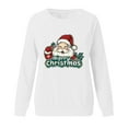 thumbnail image 4 of Womens Christmas Sweatshirts Crew Neck Long Sleev Christmas Graphic Print Pullover Casual Loose Cute Festival Tops (S, White-B), 4 of 4