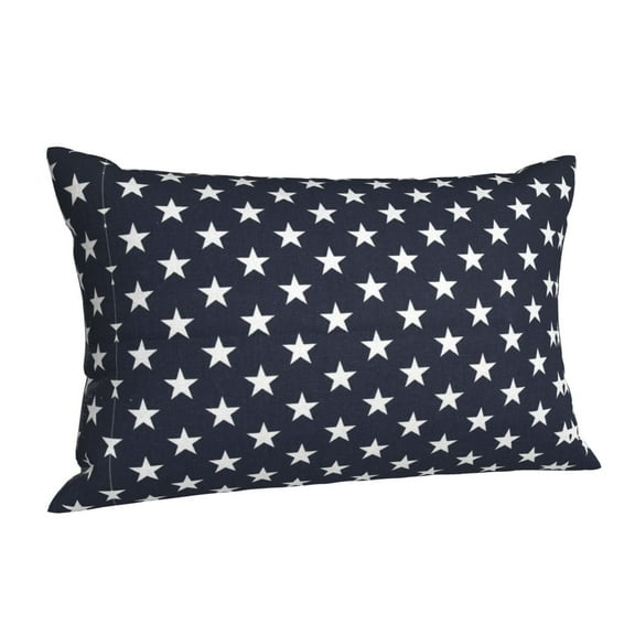 Stars Navy Blue White Rectangle Throw Pillow Cover Cushion Case Hidden Zipper Home Decorative Pillowcase Printed 20"x30"