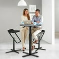 thumbnail image 2 of Round Cocktail Bar Table,Height-Adjustable Round Pub Table 23.8 Inches with Removable Wheel & Interchangeable Feet, Dual-Use for Kitchen, Coffee Bar, Pub,Home or Dining,Black, 2 of 7