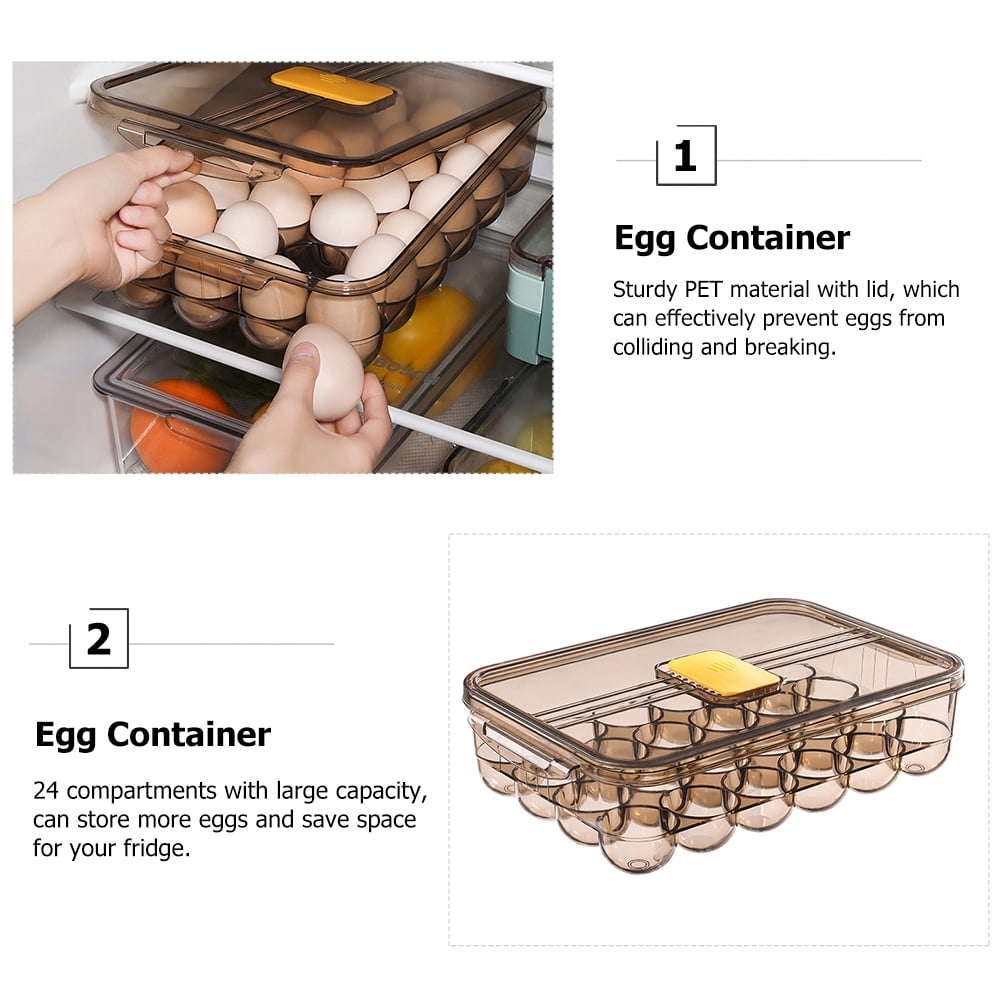 WHAMVOX  Holder Egg Container for Refrigerator Carton Covered Storage