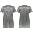 thumbnail image 2 of Alvivi Men Satin Nightgown V Neck Short Sleeve Sleepwear Solid Nightwear Grey XL, 2 of 7