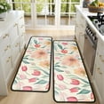 thumbnail image 4 of Kitchen Rugs Sets Of 2,Pioneer Flower Floral Print Pattern Anti Fatigue Kitchen Mat Rugs Non Slip Washable,Decorative Kitchen Floor Mats for Kitchen,Sink,Laundry,17"x47"+17"x47", 4 of 5