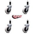 thumbnail image 2 of 3 Inch Thermoplastic Rubber Wheel 1-1/4 Inch Expanding Stem Caster Set of 4 SCC, 2 of 2