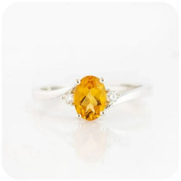 Yellow Citrine Oval Ring Inspired Design Engagement Ring Promise Ring 925 Sterling Silver Gemstone Jewelry For Women Gift