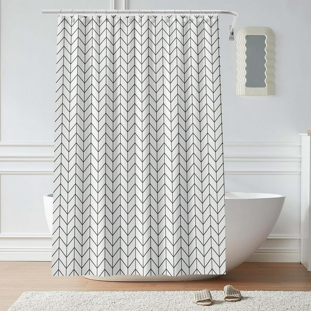 Fiudx Cortina de Ducha Geométrica, Elegante Material de Resina, Diseño Impermeable, Lavable a Máquina, Decoración de Baño, Ideal para Hotel o Hogar, 180 X 200 Cm.