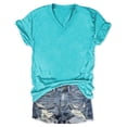 thumbnail image 6 of Fgnfyis T Shirts for Women Cap Sleeve Summer Casual V Neck Solid Color Tops Loose Fit Blouse Short Sleeve Womens Tops GN2_002 M, 6 of 7