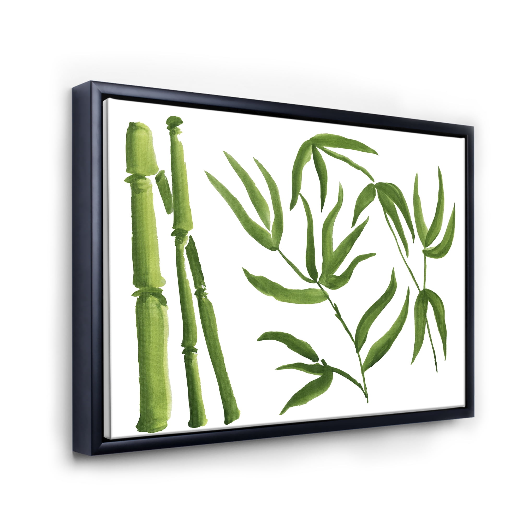 Designart 'The Forest of Bamboo Branches IV' Tropical Framed Canvas Wall Art Print