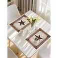 thumbnail image 5 of Texas Star Vintage Placemats Set of 6, Bless Our Home Western Stars Country Placemats for Dining Table, Place Mats for Kitchen Tabletop, Waterproof Wipeable Dining Table Mats Set, 5 of 9