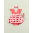 thumbnail image 2 of Kiapeise 2PCS Baby Girls Heart Pattern Sleeveless Romper Dress and Headdress, 2 of 8