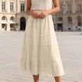 thumbnail image 2 of YUEHUA Women's Summer Casual Elegant Smock Layered Tiered Maxi Skirt High Waisted A Line Flowy Long Skirts, 2 of 9