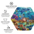 thumbnail image 3 of Pofeuu Sea World Print Coasters for Drinks, 4Pack PU Leather Coasters, Bar Drink Coasters for Tabletop Protection, Furniture from Damage-Hexagon, 3 of 6