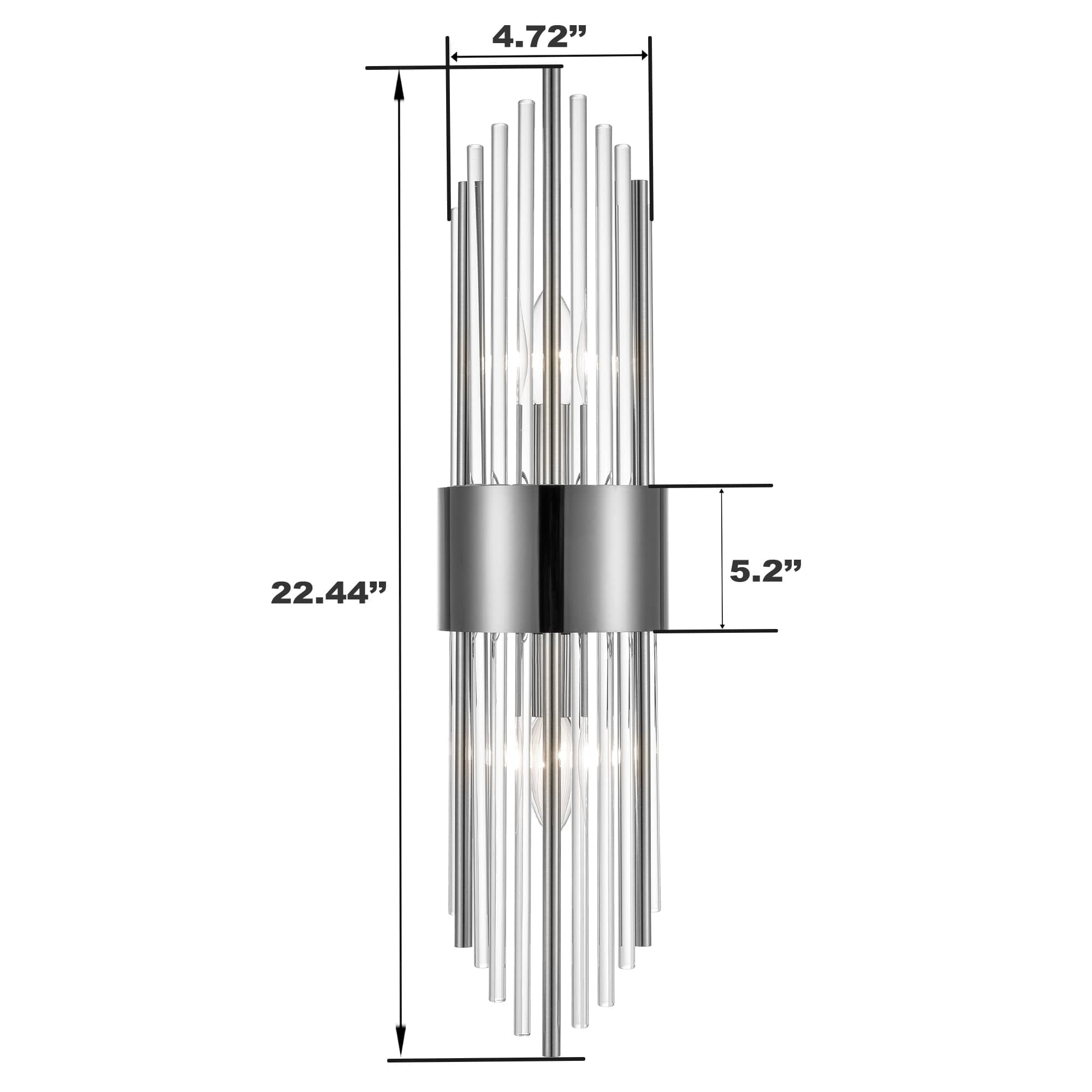 Modern Crystal Wall Sconces Set of 2 Black Wall Light Fixture