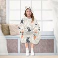 thumbnail image 7 of FORMRS Wearable Blanket Hoodie with Sleeves for Kids Cozy Flannel Sweatshirt, Bunnies and Carrots, 7 of 7