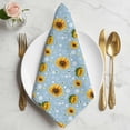 thumbnail image 2 of Blue Yellow Sunflower Cloth Napkins, Summer Botanical Farmhouse Floral Washable and Reusable Dinner Napkins Set of 2, Table Napkin for Kitchen Party Birthday Wedding Hotel Housewarming 20"x20", 2 of 9
