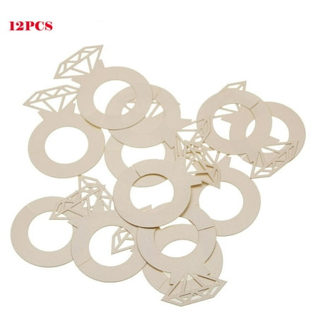 

SHUNXIN 12pcs wine glass charm label paper wine drink ring label diamond shape
