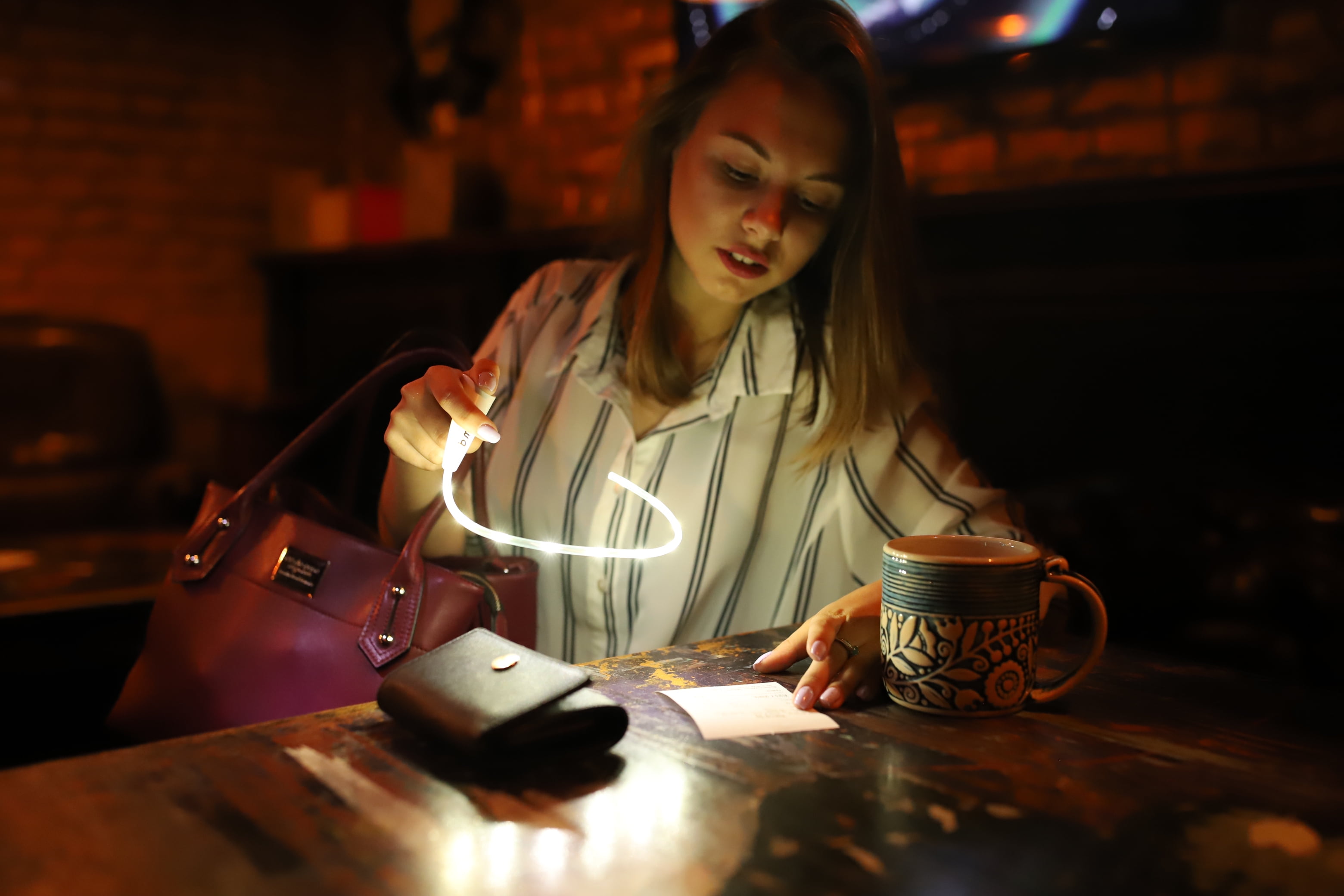 BimBim's Bag Light with Gift Box - Purse Handbag Light Flexible LED Flashlight - Unique Gift Idea for Woman