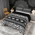 thumbnail image 2 of Erosebridal Hippie Aztec Full Size Comforter Sets, White Black Cheetah Print Bedding Sets, Black Reversible 3-Piece, 1 Comforter and 2 Pillowcases, 2 of 6