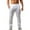 White, variant on Alkepwun Men's Linen Pants Summer Casual Long Pants - Loose Fit Lightweight Drawstring Elastic Waist Yoga Beach Pants Casual Trousers