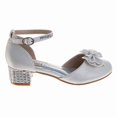 thumbnail image 3 of Badgley Mischka Girls Dress Shoes (Little Kids, Sizes 12–4) , Silver, Size: 13, 3 of 7