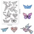 thumbnail image 2 of Sellos de silicona transparente con forma de pájaro - Tema origami, mariposa transparente, troqueles, scrapbooking para hacer tarjetas, decoración de álbumes de fotos DIY, 2 of 9