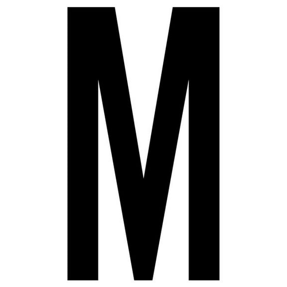 J.J. Keller 61623 Letter M White Vinyl Adhesive Label - 12 in.