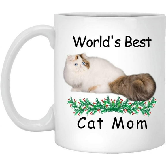 Funny Saying Gift For Pet Lovers Persian Cat Blue Eye Worlds Best Cat Mom Mug White 11oz Christmas 2022 Gifts