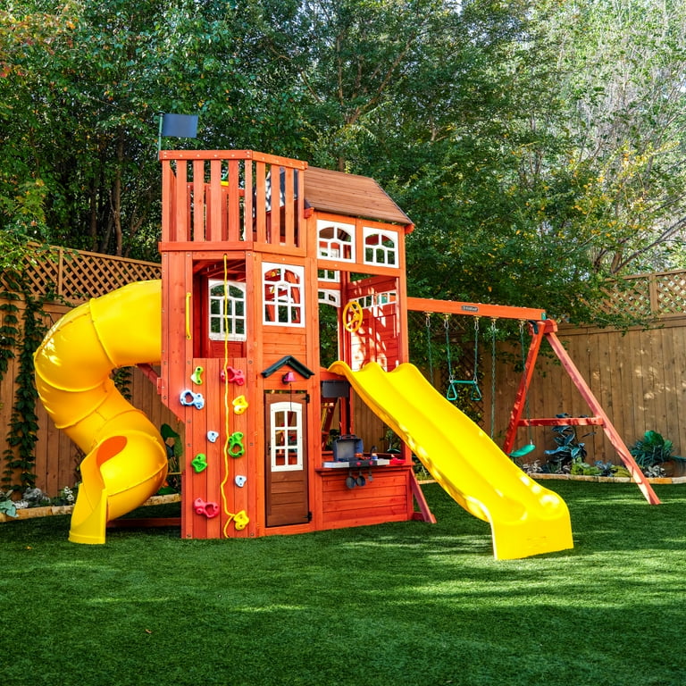 Cedar Summit Kidkraft Lookout Extreme Wooden Swing Set Stores