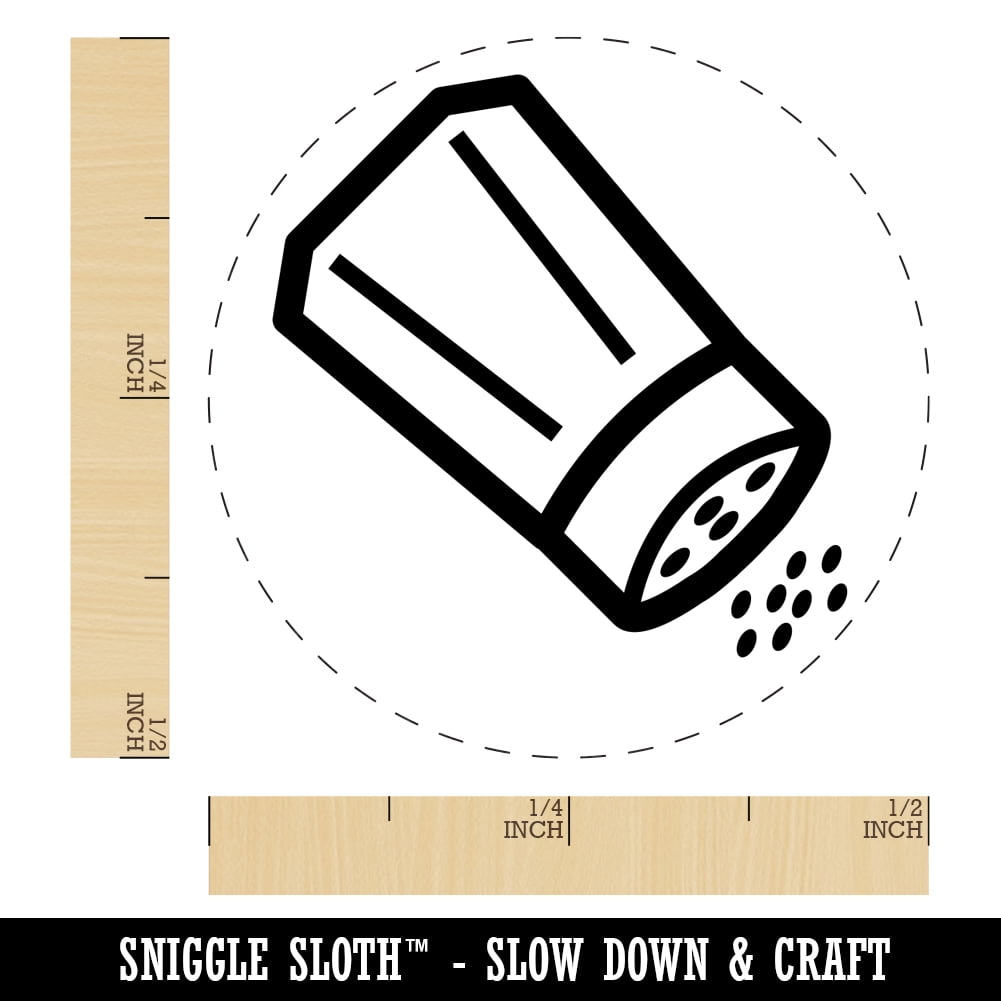 Salt Pepper Shaker Self-Inking Rubber Stamp Ink Stamper - Brown Ink - Mini 1/2 Inch