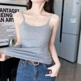 thumbnail image 4 of WCMZJ Women's Camisole Tops Basic Undershirts Camis Scoop Neck Ribbed Knit Sleeveless Spaghetti Strap Tank Top Gray XL, 4 of 4