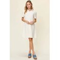 thumbnail image 3 of Women's Double Take Full Size Texture Collared Neck Short Sleeve Dress 98% Polyester 2% Spandex for daily wear, 3 of 25