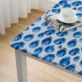 thumbnail image 5 of HAOXIT Square Tablecloth,Stain Wrinkle Resistant ,for Kitchen Party Decor(White Blue) 36*36, 5 of 8