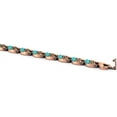 thumbnail image 5 of Wollet Copper Magnetic Bracelets Ring for  Women with Blue Turquoise 7.48'' Copper  Jewelry Set, 5 of 9