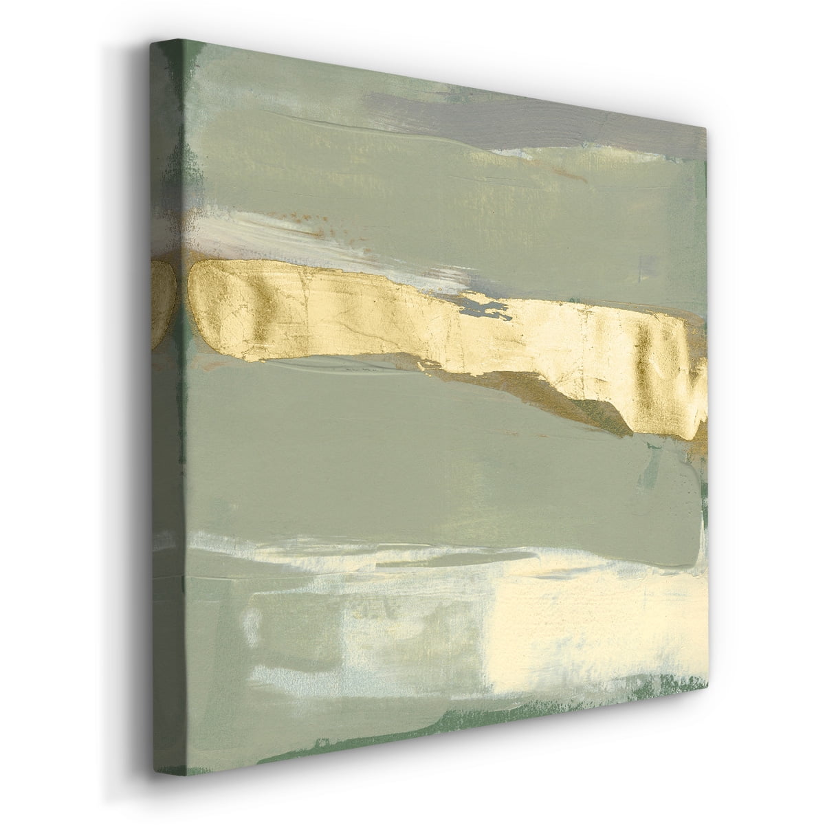 Wexford Home Sage & Gold Swipe VI-Premium Gallery Wrapped Canvas, 10" x 10" - Ready to Hang