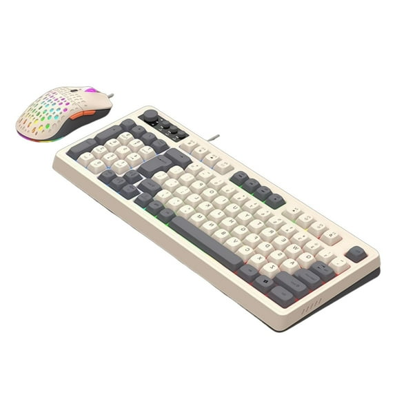 98Key Wire Gaming Keyboard With RGB Effects Ergonomic Keyboard Comfortable Keycaps For Gaming And Office Use