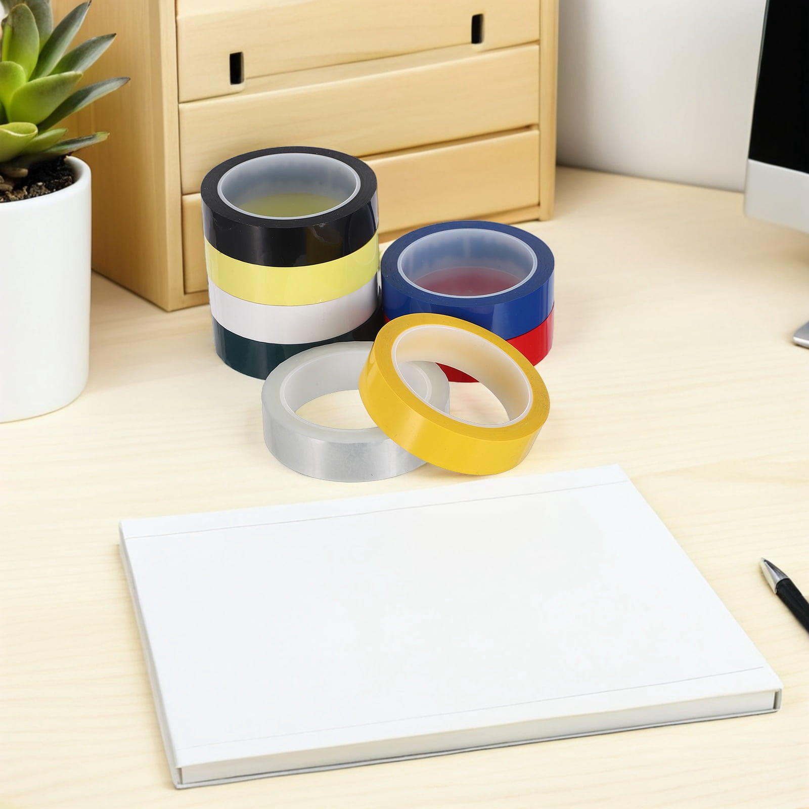 Mobestech 8Pcs Writable Crafting Tape Rolls with Vivid Colors for School Supply and Laboratory Labeling