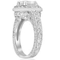 thumbnail image 3 of Pompeii 2ct Vintage Diamond Halo Engagement Ring With Milgrain Accent 14k White Gold, 3 of 4