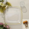 thumbnail image 6 of Balsa Circle 10 Square Clear 10" Disposable Salad Dinner Plastic Plates Gold Trim Party Events Decorations Supplies, 6 of 8