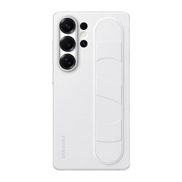 Funda ultra de silicona con agarre vertical para SAMSUNG Galaxy S25, color blanco