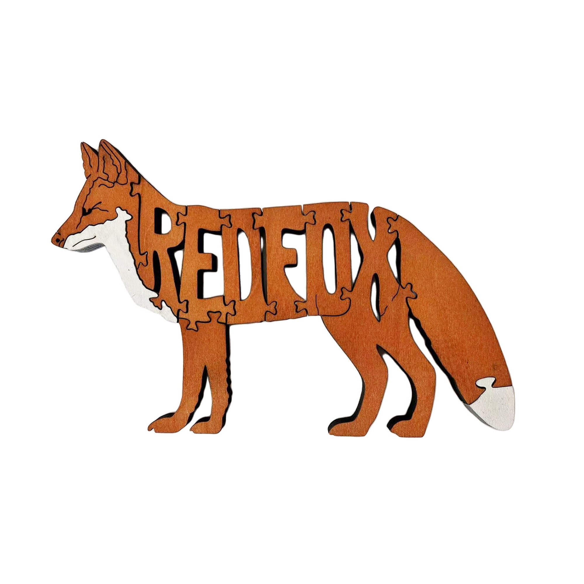 Forest Animals Wooden Wolf Decor, Wolf Figurines and Statues, Howling