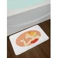 thumbnail image 2 of Vintage Woman Bath Mat, Pin up Style Female Image Wearing Lipstick on Weathered Polka Dot Backdrop, Plush Bathroom Decor Mat with Non Slip Backing, 29.5" X 17.5", Multicolor, by Ambesonne, 2 of 2