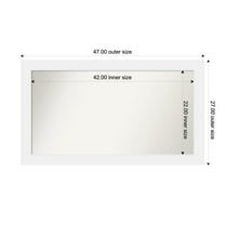 Amanti Art Custom Framed Wall and Bathroom Mirror (27 x 47 in.), Corvino White Frame