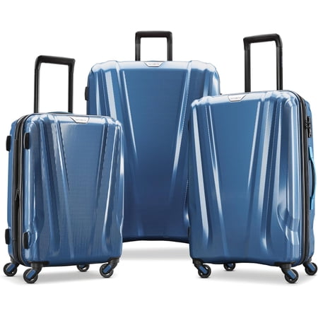 Samsonite Spinner 3 Piece Carry-On, Medium, and Large Suitcase Hard-Shell Luggage Set with Side Carry and Telescopic Handle, Lagoon Blue
