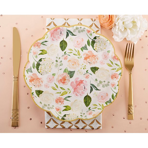 Floral Paper Plates (Set of 8)