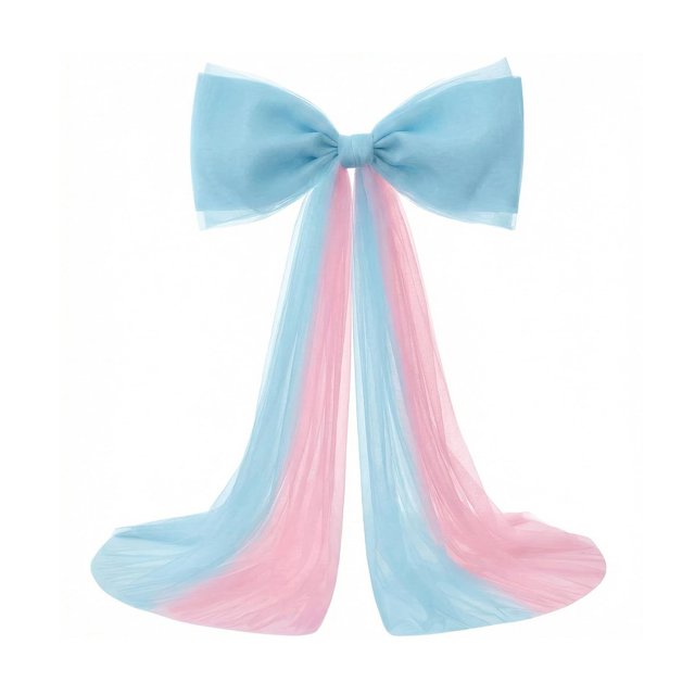 Lazo gigante decorativo de 39x59 pulgadas, lazo grande de cinta de tul con nudo para fiestas, bodas, cumpleaños, decoración de pared, puerta, decoración para baby shower y envoltura de regalos.