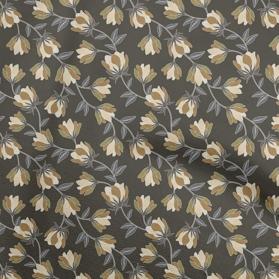 oneOone Viscose Chiffon Brown Fabric Floral Dress Material Fabric Print Fabric By The Yard 42 Inch Wide