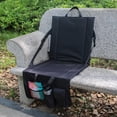 thumbnail image 2 of Portable Back Chair Foldable Seat Cushion Bleacher Seats for Camping Stadium Red, 2 of 9