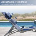 thumbnail image 2 of Outdoor Chaise Lounge Set of 2, Patio Recliner Chairs with Adjustable Backrest and Removable Pillow for Beach Pool Sunbathing Lawn (Blue), 2 of 6